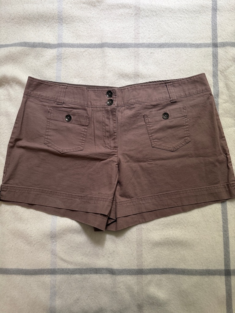 NY&Co Brown Twill Shorts Women's Size 16